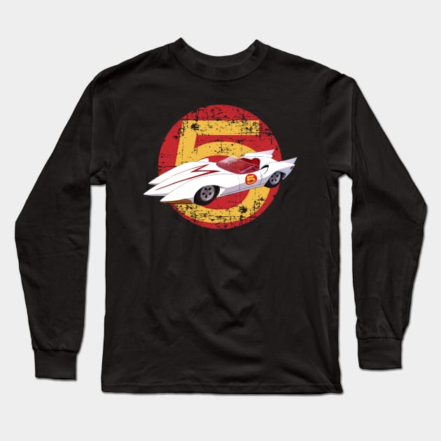 Mach 5 - Distressed Long Sleeve T-Shirt by DistractedGeek